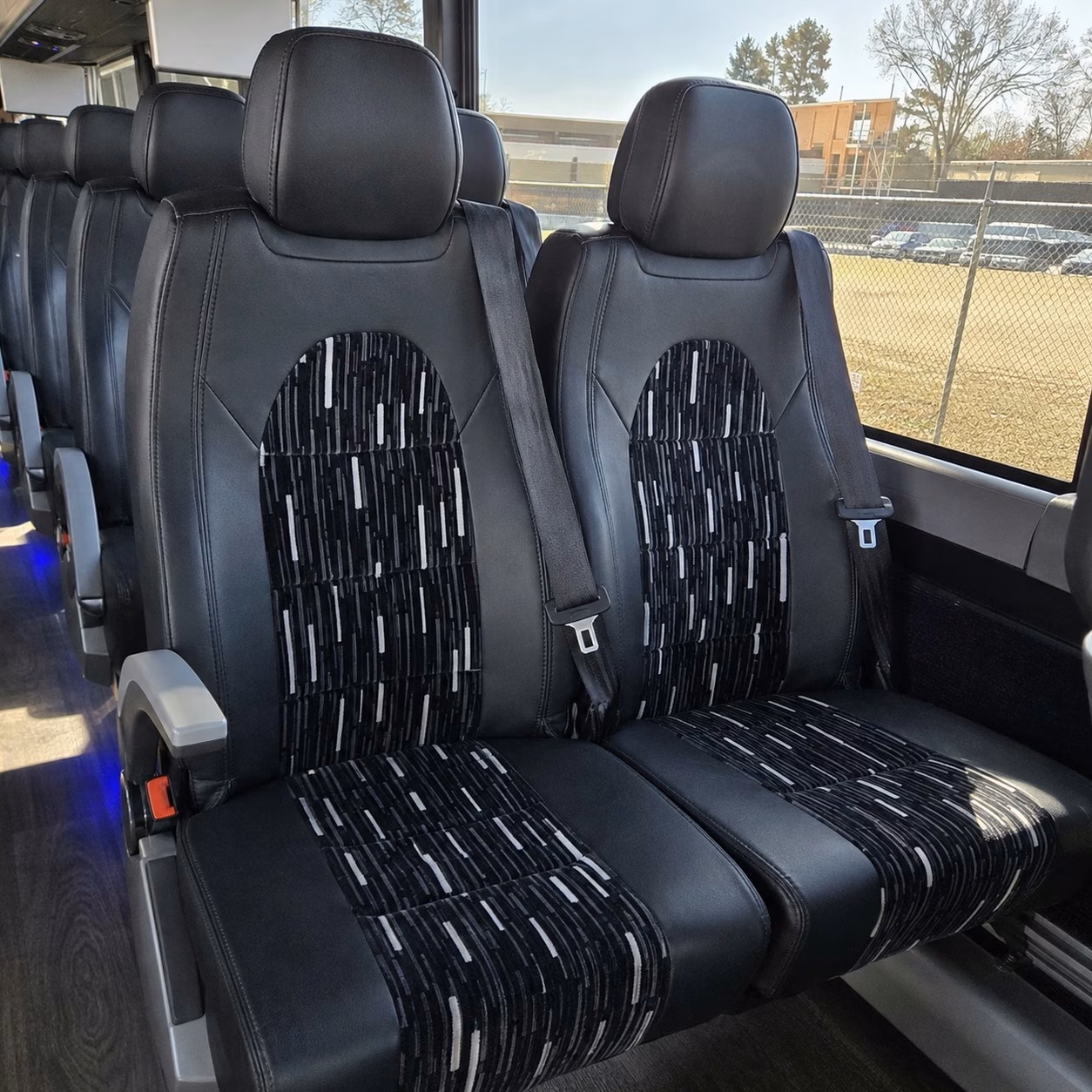 56 passenger charter bus inside