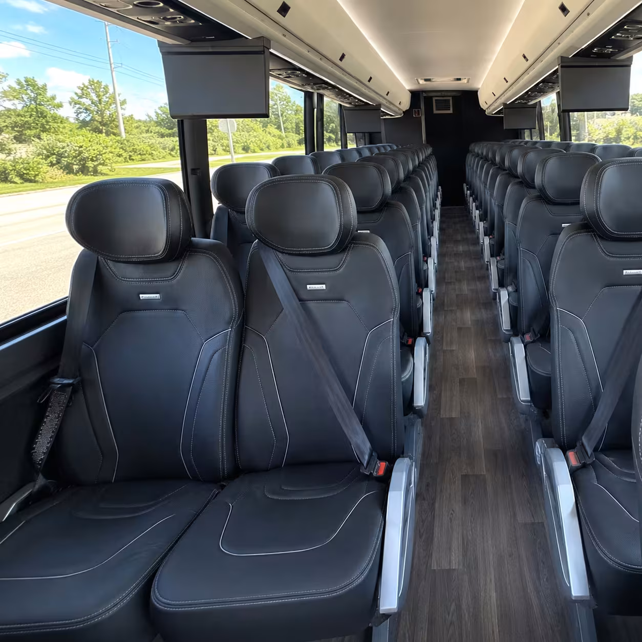 lexington charter bus rental interior